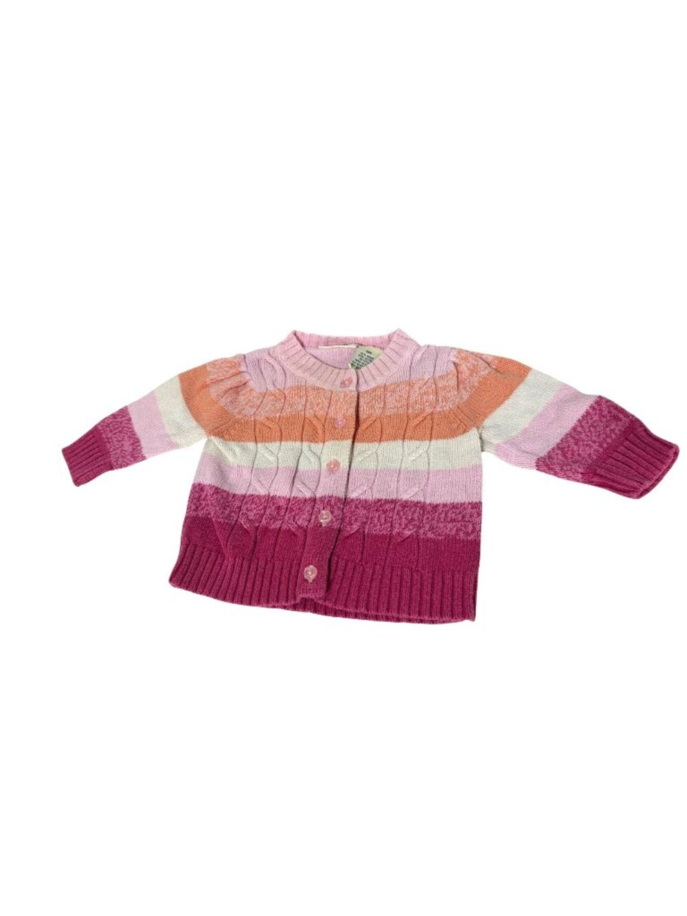 Vintage y2k Cherokee Girls Infant Baby Size 6 months Striped Button Up Cardigan